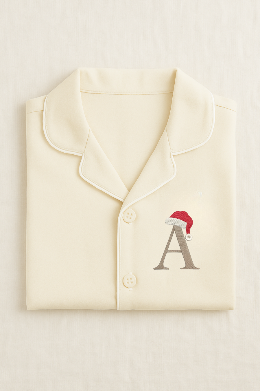 Classic Long Sleeve Pyjama Set in Beige