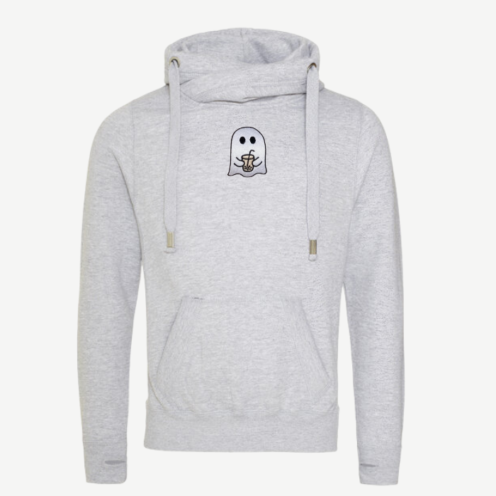 Latte Ghost Cross Neck Hoodie