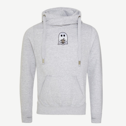 Latte Ghost Cross Neck Hoodie
