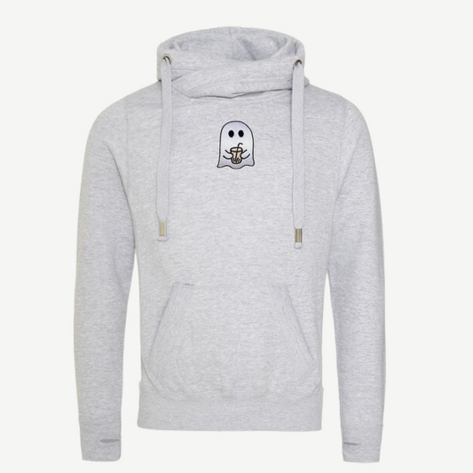 Latte Ghost Cross Neck Hoodie