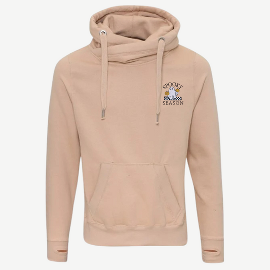 Spooky Season Pumkin Cross Neck Hoodie