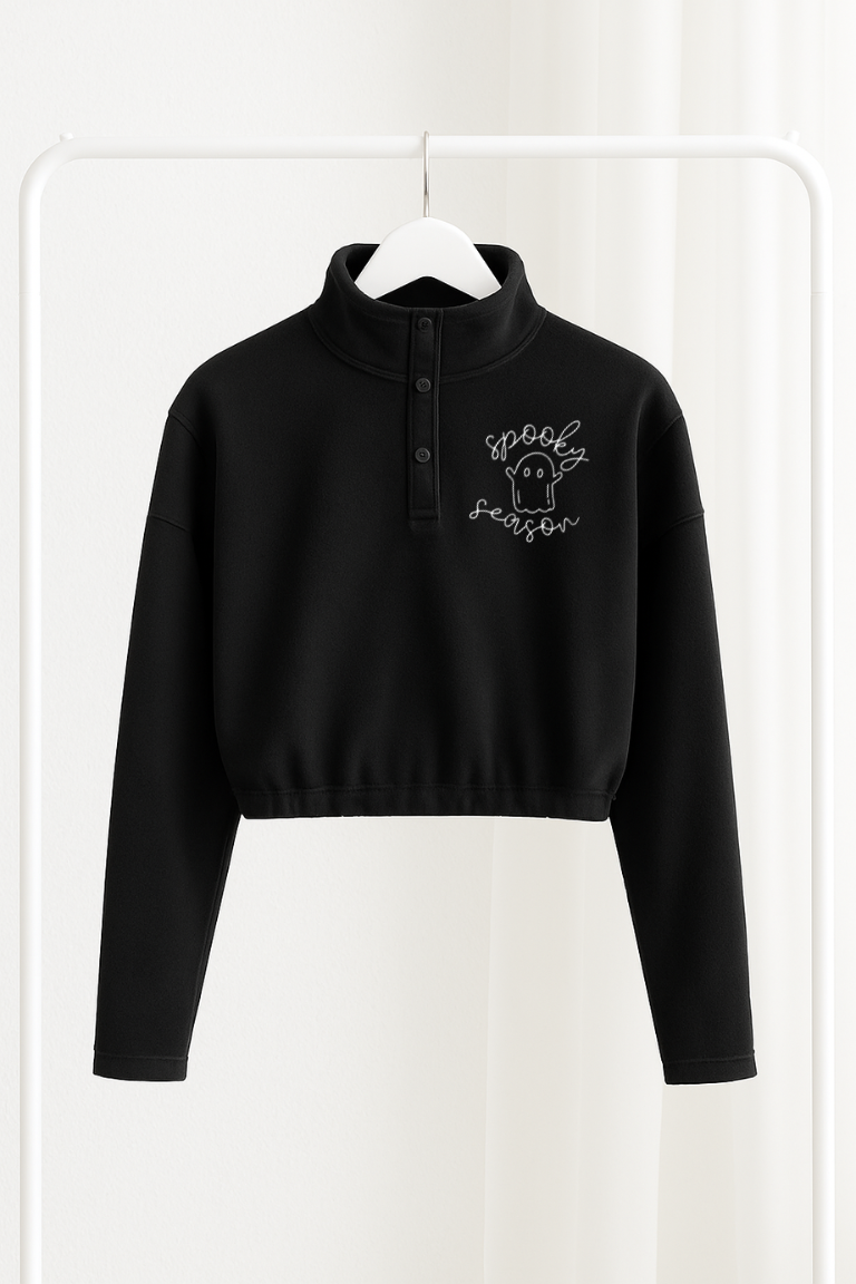 Spooky Ghost Season Cropped Fleece