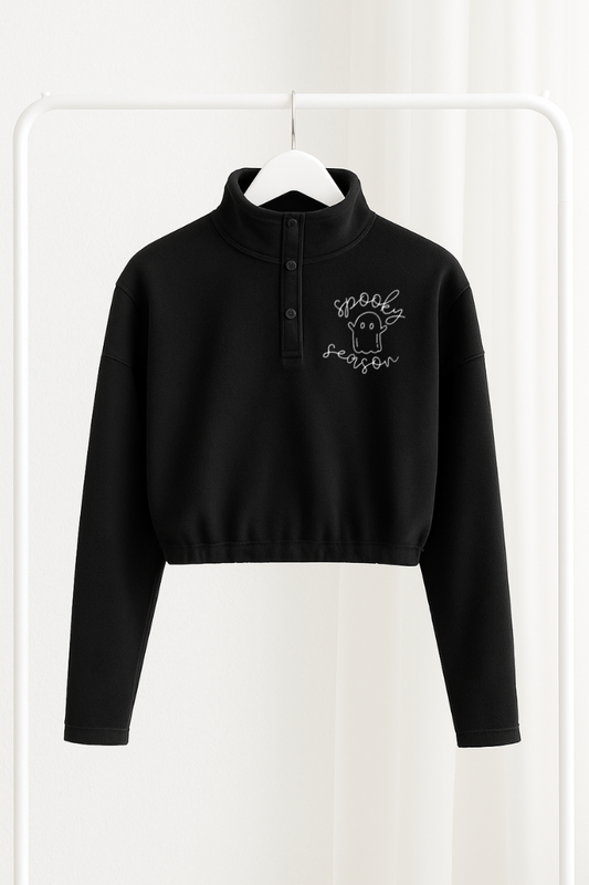 Spooky Ghost Season Cropped Fleece