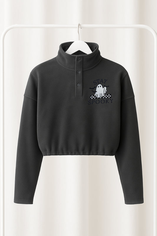Stay Spooky Ghost Cropped Fleece