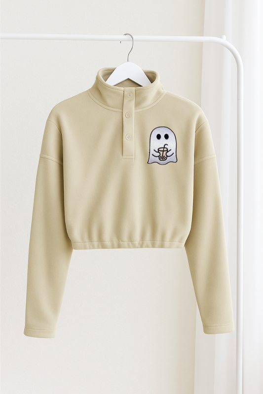 Latte Ghost Cropped Fleece