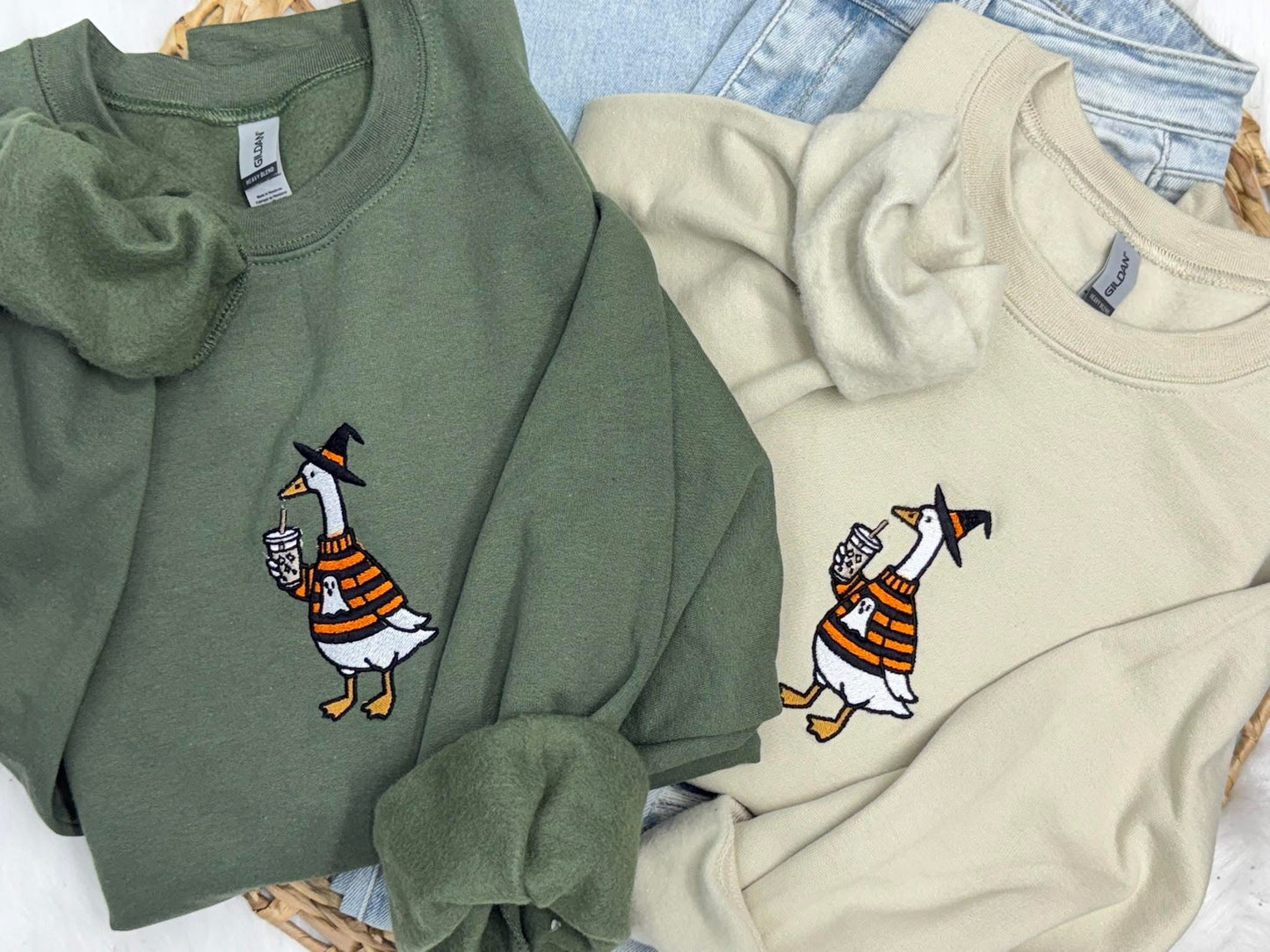 Witchy Iced Coffee Goose sweatshirt