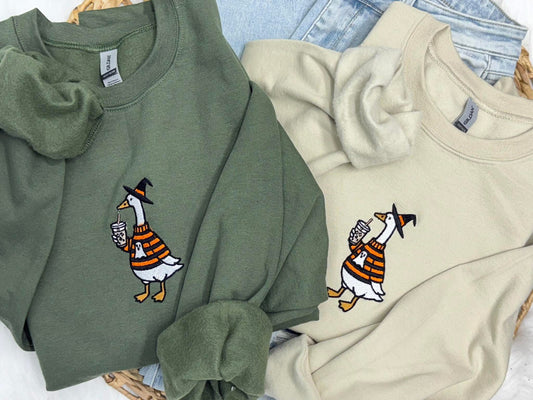 Witchy Iced Coffee Goose sweatshirt