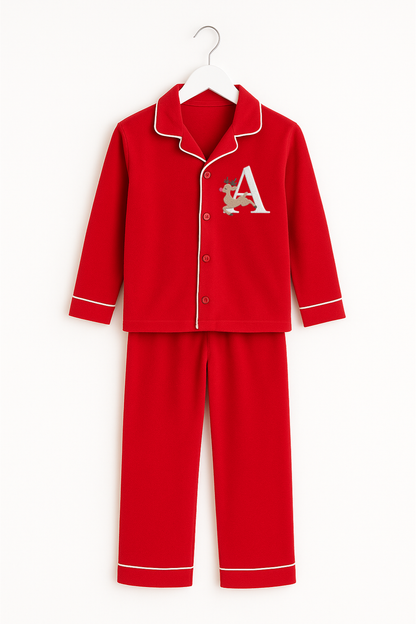 Classic Long Sleeve Pyjama Set in Red