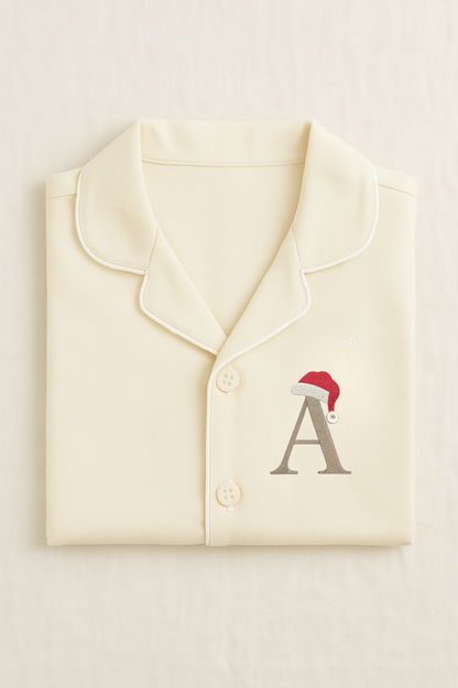 Classic Long Sleeve Pyjama Set in Beige